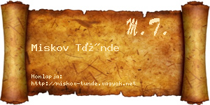 Miskov Tünde névjegykártya
